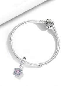 1PC 925 Prata Esterlina Coroa Com Pingente De Diamantes Adequado Para Pulseiras DIY Jóias Femininas