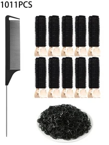 10 sztuk/zestaw akcesoriów do włosów Combo - gumka do włosów, urządzenie do robienia koków, szczotki do włosów