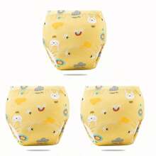 3 pièces Couche-culotte d'entraînement pour bébé et protection de couche lavable, sous-vêtement d'entraînement respirant 6 couches, couches en gaze respirantes pour toutes les saisons, couche-culotte d'entraînement pour enfants, couche-culotte lavable pour bébés, sous-vêtement d'entraînement lavable pour filles et garçons en formation à la propreté