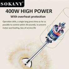 SOKANY SOKANY-02007 Multifunctional Mixing Stick, Stainless Steel Electric Handheld Mixer, Detachable Mixing Stick, Easy To Clean, Very Suitable For Smoothies, Mud, Milkshakes, Soups And Food Black Handle, . Kitchen Essentials, Food Mixers, Ergonomic Handles, Stainless Steel Mixers, Kitchen Mixers