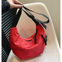 Fashion Street Style Shoulder Bag, Simple Handbag, Large Capacity Fashion Travel Crossbody Bag, Elegant Canvas Bags