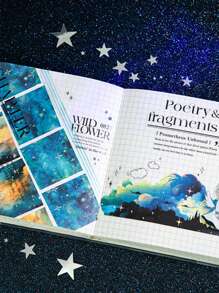 1 Roll Starry Sky Washi Tape, Dreamland Series Decoration Sticker For Scrapbooking/Notebook/Planner/Journal/Cup/Calendar, Creative DIY Collage & Decor Material Back To School - Multicolor - View 5