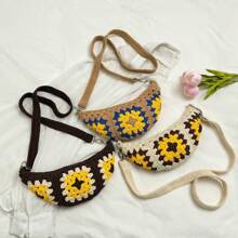 2025 Spring/Summer New Arrival Woven Dumpling Shape Mini Crossbody Shoulder Bag - Multicolor - View 1