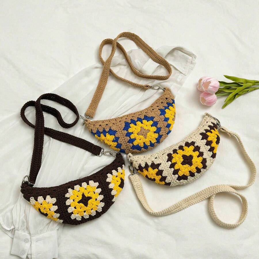 2025 Spring/Summer New Arrival Woven Dumpling Shape Mini Crossbody Shoulder Bag - Multicolor - View 1