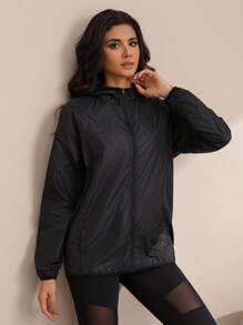 Women's Outdoor Casual Windbreaker, Waterproof Super Lightweight Solid Color Jacket, Thin Long Sleeve Riding Top