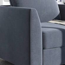 Modern Loveseat Polyester Fabric Loveseat Sofa For Small Space Modular Sofa With Storage Seat, Bluish Grey - Bluish Grey - View 4