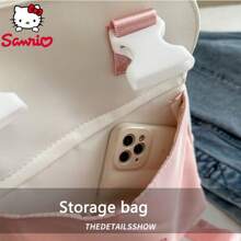 Sanrio Bolsa de almacenamiento multifuncional de Sanrio Kuromi, Cinnamoroll, Pompom Purin y My Melody, mochila de estilo universitario para secundaria y preparatoria con gran capacidad, mochila escolar adecuada para uso diario, profesionales y estudiantes, viajes y trabajo, el regalo perfecto para regresar a la escuela