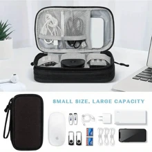 1pc Handheld Data Cable Organizer Bag, Earphones, Charger, Power Cord, Power Bank, Digital Accessories, Travel Earphone Case