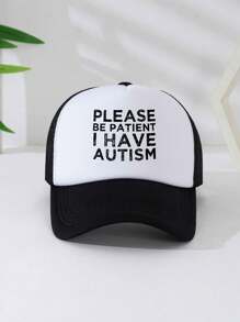 1pc Unisex Printed Decorative Interesting Sponge Mesh Trucker Cap, Baseball Cap, Sun Hat, Suitable For Everyday Use, Outdoor Travel, Hiking, Beach Vacation