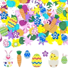 Easter Day DIY Bunny & Egg Foam Crown Stickers - Self-Adhesive, Colorful Party Hats For Youngsters Crafts