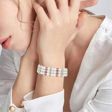 50/100 hạt đệm đính đá 3 lỗ, hình kim cương, thích hợp để làm vòng tay và dây chuyền nhiều sợi. - Nhiều màu - Xem 3