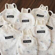 Ropa ligera de verano para perros, linda Top con estampado de cuadros con tirantes, con estilo, suministros para perros pequeños anti-desprendimiento