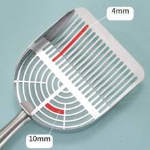 不锈钢猫砂铲，猫屎铲，豆腐猫砂混合物，家用猫砂铲，细网筛，宠物用品 - 銀色 - 查看 8