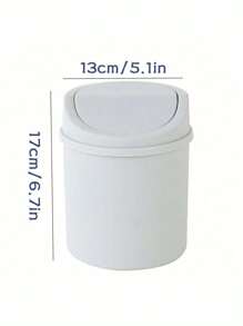 定制迷你垃圾桶，带盖小垃圾桶，桌面垃圾桶，塑料桌面废纸篓，旋转顶部设计，防止气味泄漏，用于在桌子上存放果皮和纸屑以保持整洁，适用于浴室、家庭办公桌装饰、咖啡桌、办公室、客厅、书房 - 彩色 - 查看 5