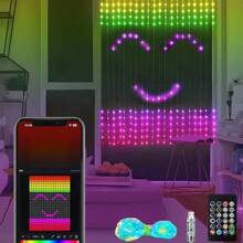Smart LED Curtain Lights – Color-Changing Curtain Lights With 400 LEDs, Size 9.84x9.84 Feet, Dynamic DIY Fantasy Lighting For Bedroom, Living Room Accent Wall, And Patio, Perfect For Christmas Decorations, App-Controlled