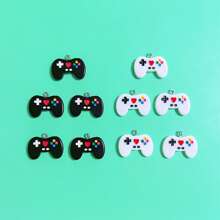 10pcs Classic Gamepad Shaped DIY Jewelry Accessories, Suitable For Making Pendants, Earrings, Necklaces, Bracelets, Keychains, Bag Charms, Resin Craft Supplies
