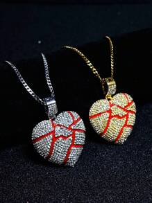 45/50cm Cuban Chain Necklace For Women With Heart Pendant, Fashion Gift Suitable For Daily Wear