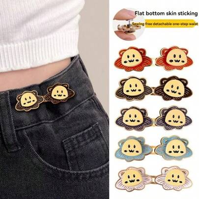 1/2 Stücke Dekorativer Knopf-Verlängerer mit Löwen-Motiv, Taillenzwickel aus Jeans, verstellbarer Schnallen-Taillenschrittmacher