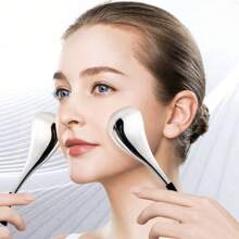 Łyżka do masażu z lodu ze stali nierdzewnej, kule lodowe do masażu zimnem i ciepłem, kula lodowa, młotek do masażu oczu i twarzy, chłodzący patyk do terapii lodem ze stali nierdzewnej (kula lodowa Beauty) - Wielokolorowe - Zobacz 6