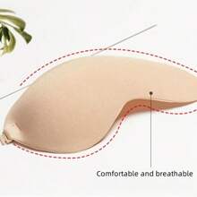 1 Pair Invisible Lift Bra Pasties For Women - Strapless & Self-Adhesive, Push-Up Wedding Dress Enhancer, Smooth Beige Silicone Nipple Covers, Hand Washable, Perfect For Formal Events & Photography