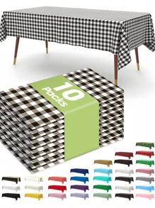10/4/1 Pcs/Set Disposable Multi-Color Waterproof PEVA Table Cloth, 108in*54in (137*274cm) And 72in*54in (137*183cm) Sizes Available, Suitable For Rectangle Table Surface Protection And Decoration, Applicable For Birthday Party, Valentine's Day Party, Gender Reveal Party, Wedding Party, Outdoor Gathering, Graduation Party, Picnic And More Scenarios