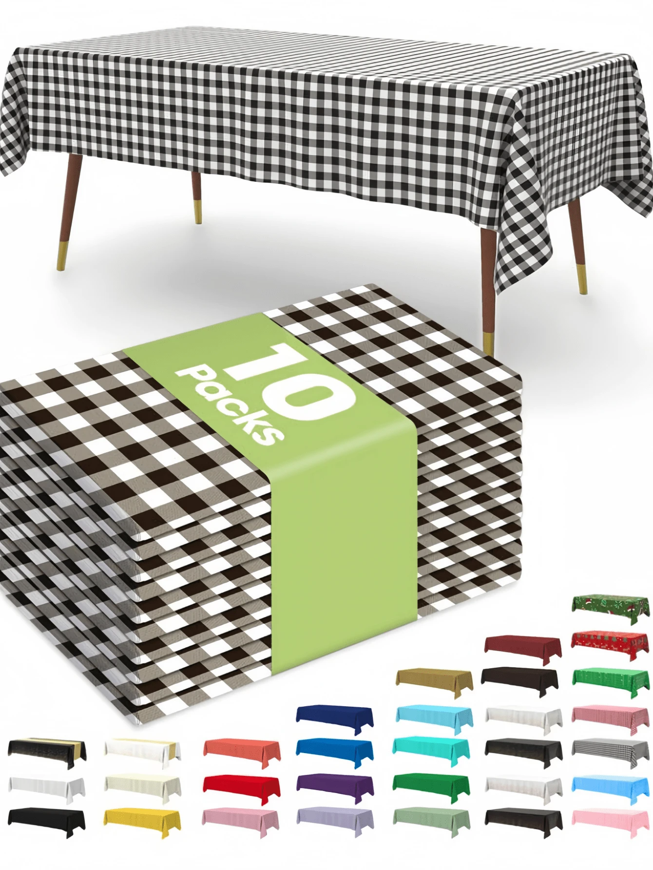 10/4/1 Pcs/Set Disposable Multi-Color Waterproof PEVA Table Cloth, 108in*54in (137*274cm) And 72in*54in (137*183cm) Sizes Available, Suitable For Rectangle Table Surface Protection And Decoration, Applicable For Birthday Party, Valentine's Day Party, Gender Reveal Party, Wedding Party, Outdoor Gathering, Graduation Party, Picnic And More Scenarios