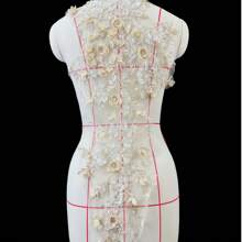 1pc 3D Embroidered Crystal Sequin Floral Lace Fabric Applique Decor, Front Chest And Back Patch, Hot Selling DIY Crafting Material, Versatile, Suitable For Birthday Party, Stage, Crafters (Patch, Applique)