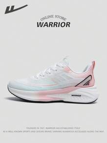 WARRIOR 1 par de zapatillas de running para mujer de la nueva serie Warrior 2025, de corte bajo con cordones delanteros, color rosa, con parte superior resistente al agua, suela suave y ligera, adecuadas para correr al aire libre