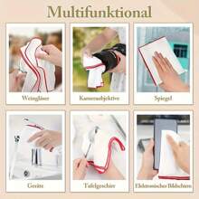 1 件装超细纤维无纺布玻璃抛光布，适用于玻璃器皿、镜头、眼镜、相机、珠宝、窗户和餐具 - 无损清洁干毛巾