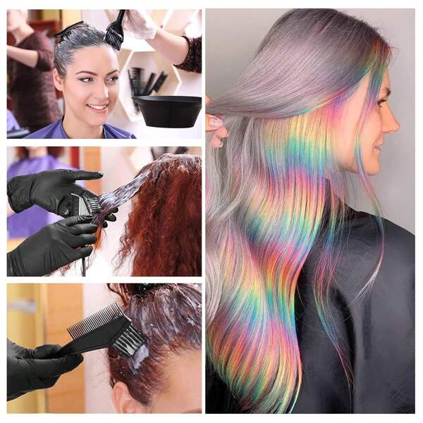 25-teiliges Set Zum Haarfärben, Friseursalon-spezifische Werkzeuge, Färben In Salonqualität,, Silikon-Haarfarbkappe, Silikon-Picking-Cap Haarfarben-Set Haarfarbkappe mit Haken und Handschuh Wiederverwendbarer Kamm, Haarfarbschale, Haarfarbbürste, Ohrenschützer für Salon Home Hairdressing
