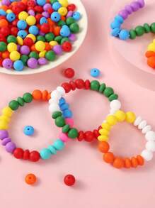 100Pcs Silicone Round Beads 12mm Mix Color Silicone Beads Charm Colorful Loose Spacer Jewelry Beads DIY Craft Beads For Making Necklace Bracelet Lanyard Keychain Accessories