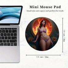 1 Pc Of Charming Beauty Design Mouse Pad, Durable, Lightweight, Easy To Carry, Suitable For Office And Games, 8*8 Inches, Strong Adhesion, Close To The Desktop, Ultra-Thin Design, Smooth And Comfortable Operation, Rubber Material, No. Ytz1515, Product Without Watermark