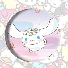 Sanrio 1 pièce Insigne à bulles des personnages Sanrio, broche dessin animé en alliage d'étain de 5,8 cm, accessoire