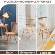 4-Piece Dining Chair Set, 100% Solid Rubber Wood, Natural Finish, Comfortable Design For Dining Room Or Living Room