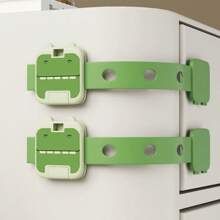 2个装儿童抽屉锁、橱柜锁、防夹手儿童锁、可调节儿童锁、卡通动物头冰箱橱柜锁 - 多色 - 查看 5