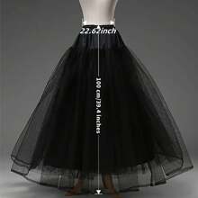 1 pièce Jupon élégant à 4 couches de couleur unie avec nœud, accessoires de mariée