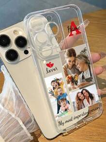 1 Stück individuell gestaltbare 3-Bild Kombination DIY TPU transparente Schutzhülle mit Linsenschutz, kompatibel mit Apple iPhone 16 Pro Max/16 Pro/15 Pro Max/14 Pro Max/13 Pro Max, A12/A13/A14/A15/A52/A54/A55, 13C, OPPO A15/A17, Honor X6A/X7B/X8B/X6, S23 Ultra/S24 Ultra, A52S, VIVO, OPPO, Redmi