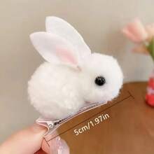 4 Cute And Sweet Easter Rabbit Hair Clips - Made Of Feather Velvet, Warm 3D Rabbit Design Suitable For Women - Perfect For Party And Daily Wear (Random Colors) - Multicolor - View 7