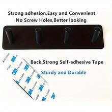 Wall Mounted Key Holder, Self-Adhesive Wall Key Hook, Stainless Steel Wall Hanging Key Rack, Suitable For Kitchen, Bathroom, Hallway - Black/Silver