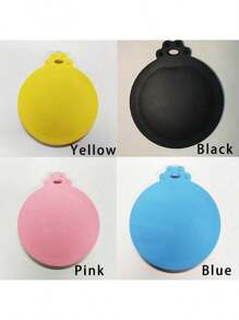 1pc Reusable Silicone Pet Food Can Cover With Feeding Spoon - Round Container Shape, For Keeping Pet Utensils Fresh - Multicolor - View 8