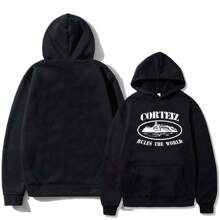 Cortez Sweatshirt Streetwear Cold Weather Top New Arrival Warm Cotton Coat Flannel Sweatshirt - Immediate Shipping - 黑色 - 查看 3