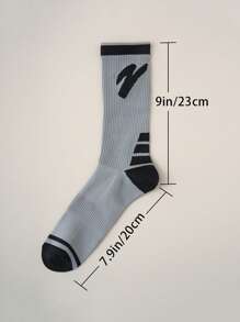 1/2/3 双男女通用高性能透气闪电图案运动压缩袜，适合骑行、山地骑行、室内和户外运动 - 彩色 - 查看 6