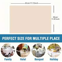 Elegant Pearl & Golden Floral Linen Placemats (1/4/6pcs Set) - Non-Slip, Heat-Resistant, Machine Washable, Perfect For Dining & Coffee Tables - Ideal For Home Decor