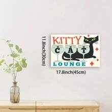 Framed Mid-Century Modern Wall Decor - Mid-Century Modern Wall Art - Kitty Cat - Minimalist Wall Art & Decor - Black Cat Wall Art Home Decor - Cute Cat Wall Decor Poster - Cat Gifts For Women - 框架 - 查看 3