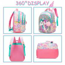 Juego de 3 mochilas con diseño de animales lindos para niñas, mochila escolar para primaria con bolso de almuerzo y estuche de lápices, el mejor regalo para niñas para viajes y actividades al aire libre