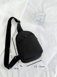 Solid Color Nylon Fabric Fashion Versatile Minimalist Sporty Men's Chest Bag, New Spring Collection, Travel Style, Minimalist Casual Men's Chest Bag