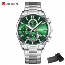 CURREN Men's Watches, Minimalist Personalized Multifunction Chronograph Stainless Steel Band, Water Resistant, Date Display, Gift For Men - Multicolor - View 9