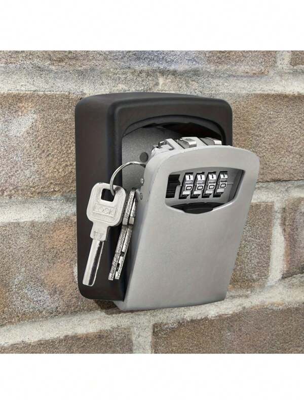 1 Flip-Top Secured Key Safe Box - Wall Mounted Metal & Plastic Key Storage With Combination Code Access, Suitable For Home, Hotel, Emergency, Travel And Renovation Safety, Comes With Protective Cover For Key Organization