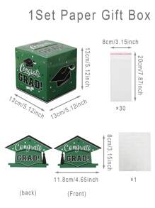1 set Caja de regalo de dinero para graduación, Caja sorpresa con rollo de dinero y patrón de birrete de graduación, Decoración sorpresa para fiesta de graduación, Caja de regalo de efectivo para felicitar a los graduados, Forma divertida de enviar regalos en efectivo, Recuerdos de fiesta de graduación - Caja de billetes de la temporada de graduación - Ver 14