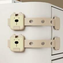 2个装儿童抽屉锁、橱柜锁、防夹手儿童锁、可调节儿童锁、卡通动物头冰箱橱柜锁 - 多色 - 查看 6